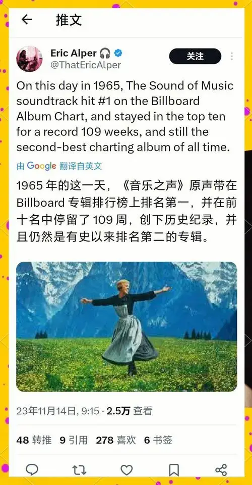 《音乐之声》创下全球票房与专辑销量纪录