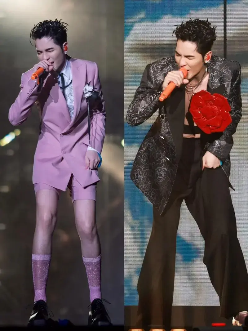 萧敬腾你男模啊!演唱会真穿成花蝴蝶了😍.