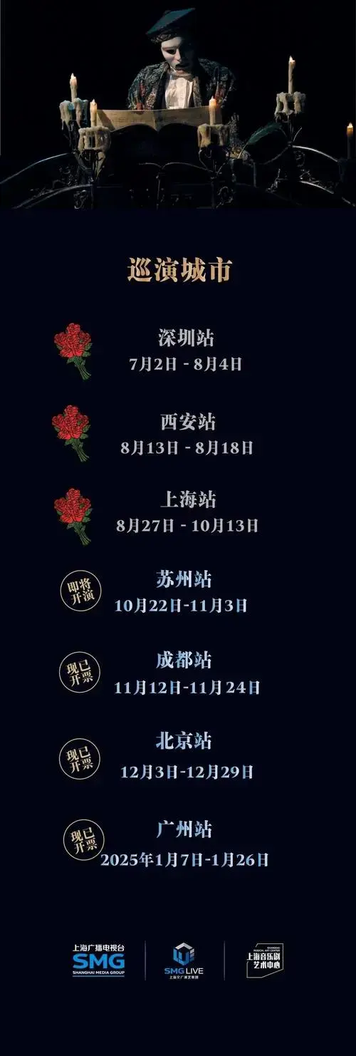 《剧院魅影》中国巡演破100场,明年还有这些音乐剧值得期待