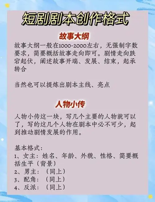 🎬短剧剧本格式大揭秘!