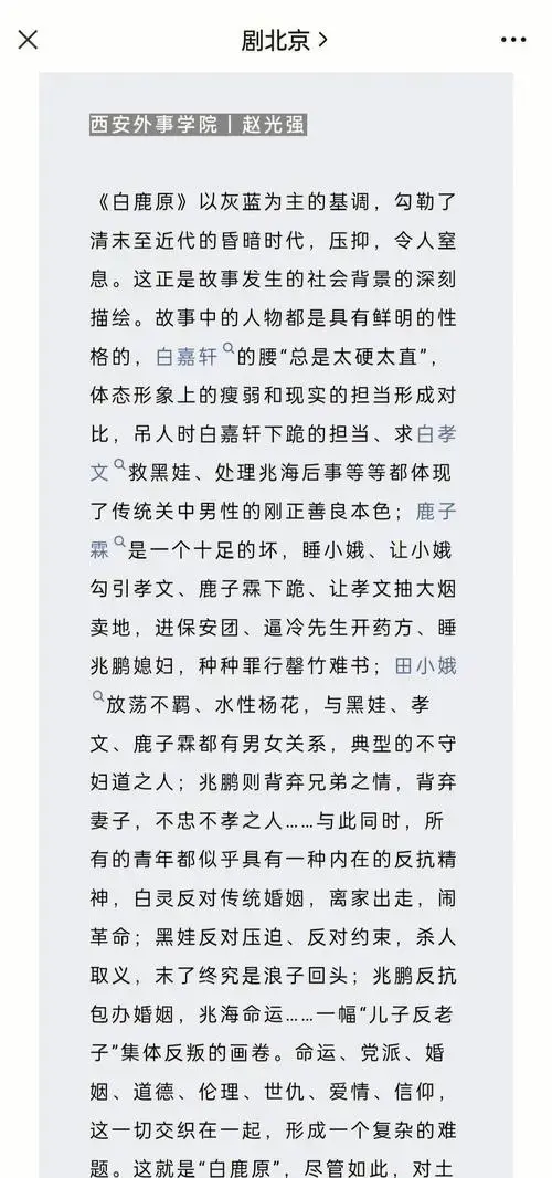 陕西人艺《白鹿原》话剧:期待与现实的落差