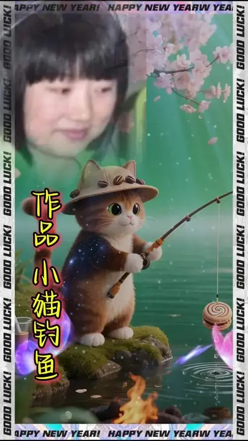作品 小猫钓鱼
