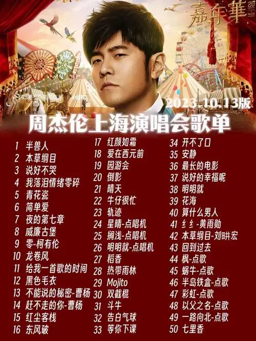周杰伦上海演唱会歌单
啊啊啊10.
