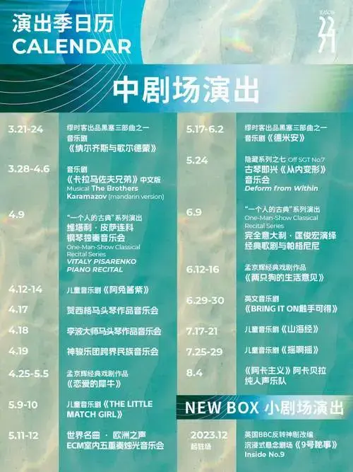 51台共计345场演出,开启上海大剧院2023-2024演出季春夏篇