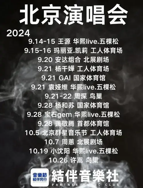 2024北京演唱会全攻略,速查速看!