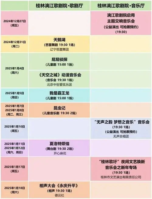 音乐会等视听盛宴即将启幕系列活动已经定档桂林漓江歌剧