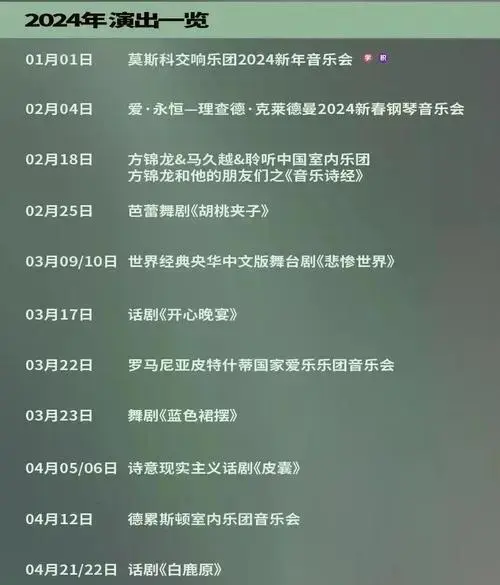 2024年不容错过的演出盛宴!