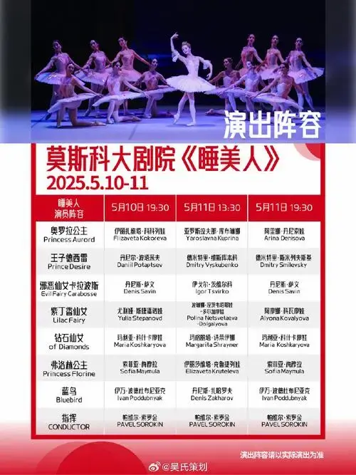 置顶官宣!莫斯科大剧院北京《睡美人》及 gala卡司!