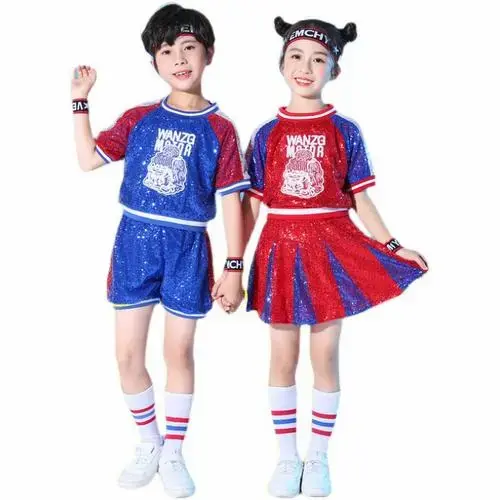 旦儿童亮片舞台表演服装幼儿啦啦操服少儿街舞现代爵士舞演出服元