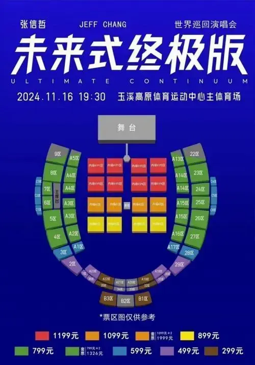 2024年张信哲玉溪演唱会内场门票 座位表