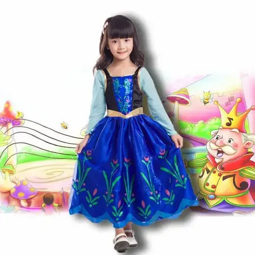 儿童节舞台表演服爱莎冰雪奇缘公主裙安娜公主连衣裙童装演出服