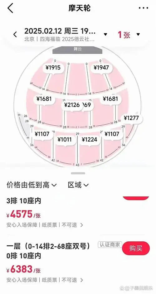 德云社新年开箱演出票价1011元/张～6853元/张不等,就这样还秒光.