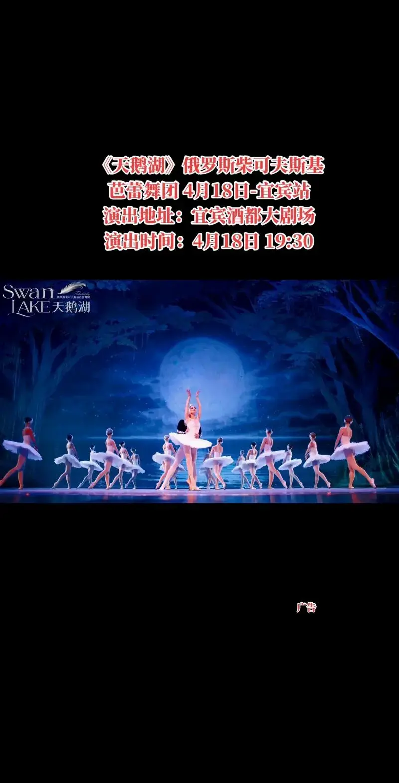 《天鹅湖》俄罗斯柴可夫斯基芭蕾舞团 4月18日-宜宾站演 - 抖音