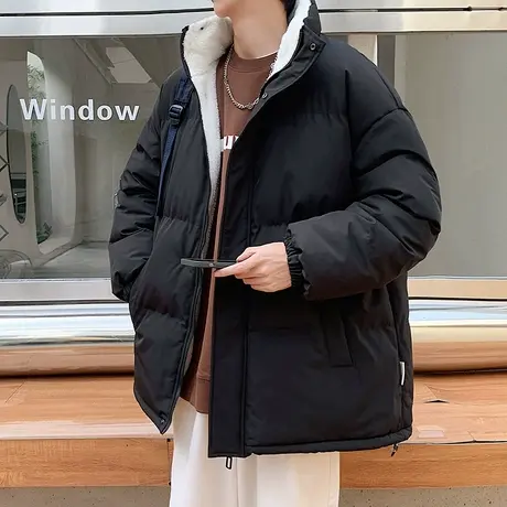 男士羽绒棉服冬季加厚2023新款潮棉衣无帽立领面包服韩版潮流外套图片
