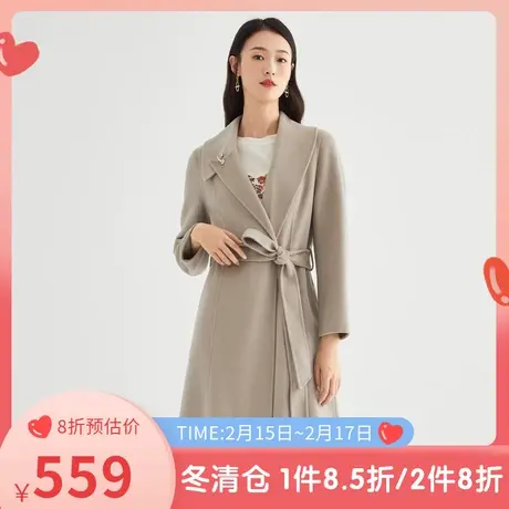 伊芙丽毛呢外套秋冬新品英伦风中长款常规通勤女士羊毛大衣双面呢🍰图片
