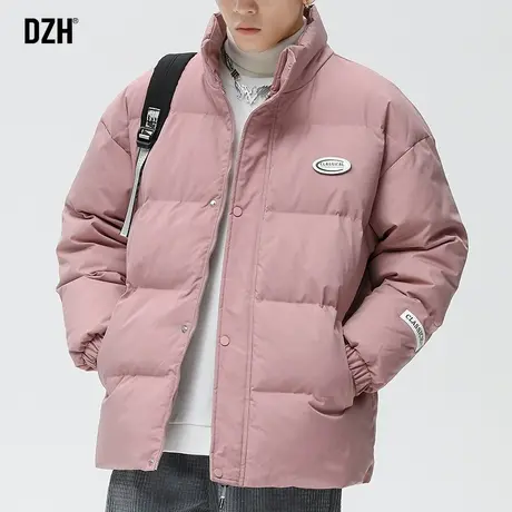 男士粉色立领棉服男款冬季加厚潮牌休闲棉衣外套2024新款棉袄百搭商品大图