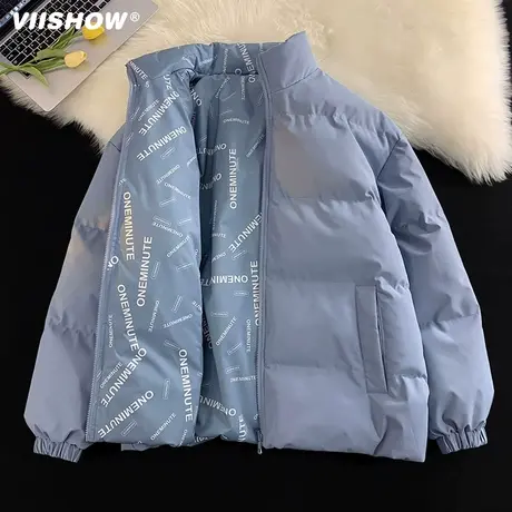 VIISHOW两面穿棉衣男冬季羽绒棉服美式大码面包服痞帅青少年外套商品大图