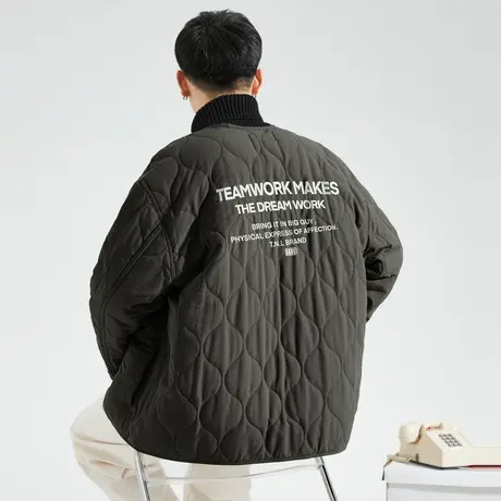 唐狮2023秋冬季新款棉衣男士葫芦格美式后背印花加厚外套上衣1.14商品大图