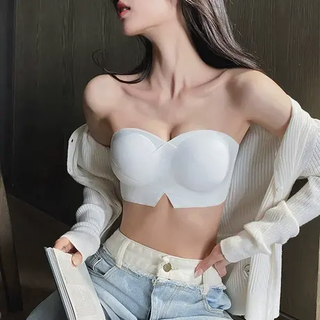 内衣无肩带女稳固防滑小胸聚拢显大胸罩轻薄无痕无钢圈隐形文胸夏商品大图