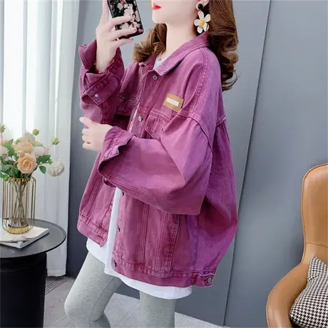 宽松慵懒bf风牛仔外套女2023年新款春季网红洋气百搭复古夹克上衣商品大图