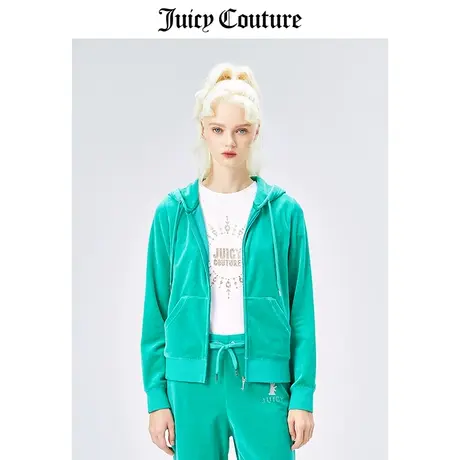 Juicy Couture橘滋外套女美式春季新款天鹅绒外套休闲连帽夹克女商品大图