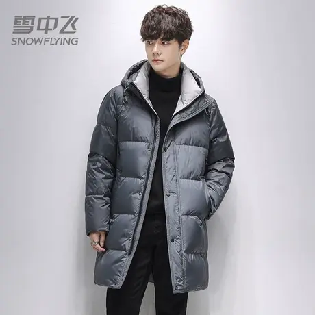 雪中飞2023年冬季新款时尚都市纯色连帽保暖防寒防风男士羽绒服图片