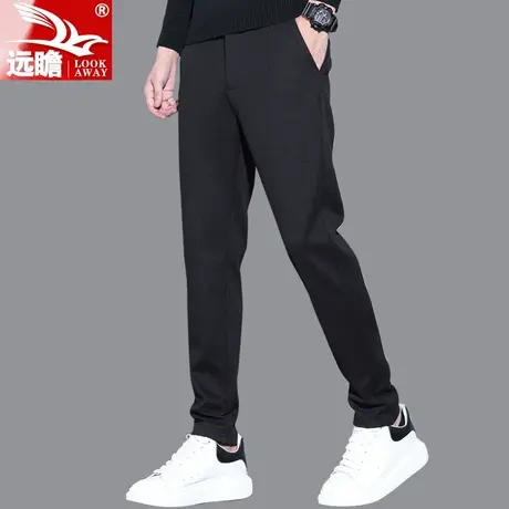 冬季新款休闲裤子男韩版潮流修身小脚长裤秋冬款百搭弹力黑色西裤商品大图