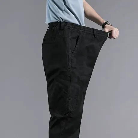 裤子男春秋工装裤中年男款加肥加大码运动裤宽松直筒爸爸休闲长裤商品大图