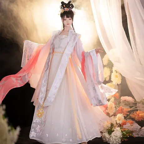 【如梦霓裳丨花昱】宋制汉服女装对襟襦裙霞披凤凰刺绣一片式重工图片
