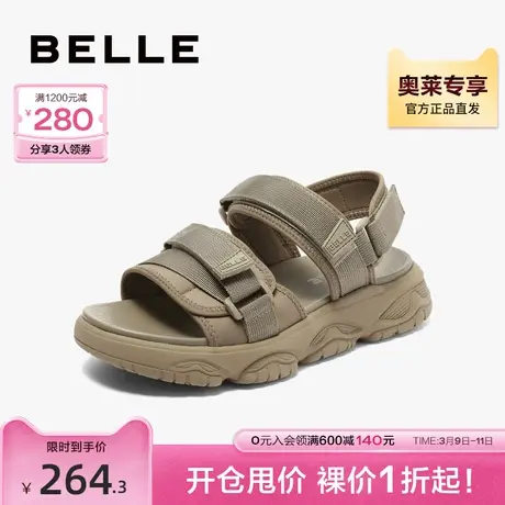 百丽休闲鞋男鞋夏新舒适厚底户外两穿运动沙滩凉鞋A1204BL3图片