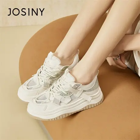 Josiny/卓诗尼小白鞋女款2024新款春季厚底运动休闲鞋板鞋女鞋子商品大图