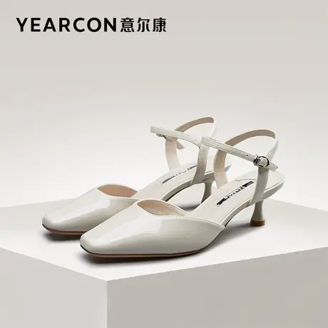 意尔康女鞋官方旗舰店凉鞋女夏季气质后空鞋包头细跟断码图片