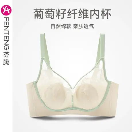 芬腾女士内衣薄款上托聚拢防下垂文胸性感舒适大胸显小无钢圈胸罩图片