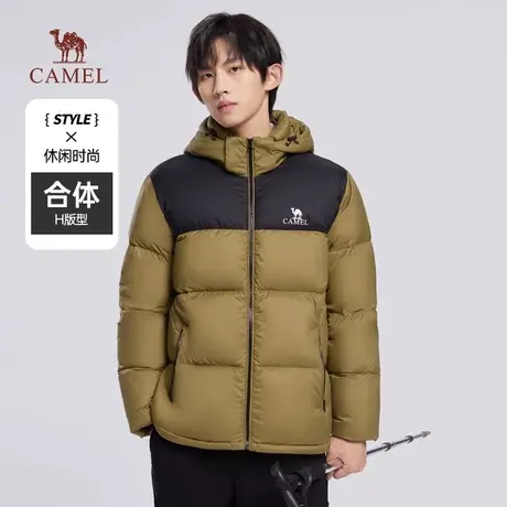 【舒芙蕾】骆驼户外运动羽绒服2023冬季新款连帽短款加厚面包服图片