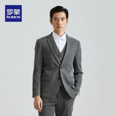罗蒙男士西服套装韩版修身新郎结婚正装礼服青年休闲英伦职业西装图片