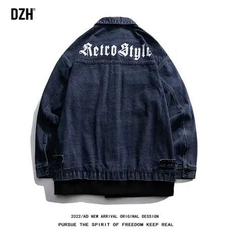 男士高街牛仔外套男春秋潮流百搭痞帅高级感男装2023新款工装夹克商品大图