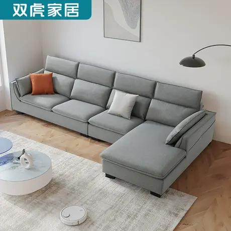 雙虎布藝沙發(fā)客廳簡約現(xiàn)代L型組合可拆洗貴妃棉麻沙發(fā)小戶型23827圖片