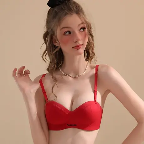 红色内衣女本命年2025新款蛇年小胸聚拢收副乳调整型无钢圈文胸商品大图