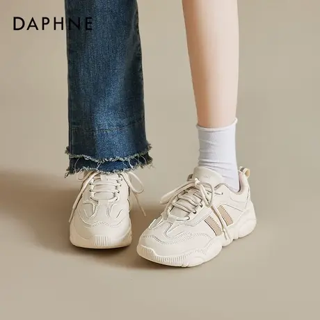 达芙妮厚底小白鞋女2025新款春夏透气休闲板鞋运动软底老爹鞋商品大图