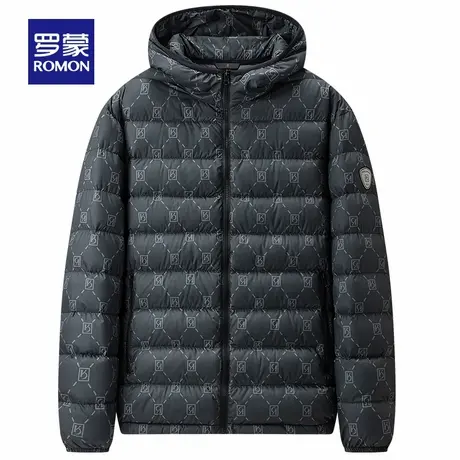 罗蒙轻薄款羽绒服男女同款2024秋冬季轻便保暖薄款情侣装印花外套商品大图