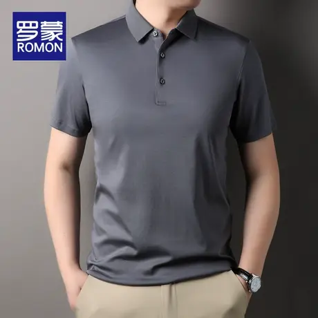 罗蒙Polo衫男夏季薄款潮牌宽松上衣纯棉休闲衣服男士短袖t恤男款商品大图