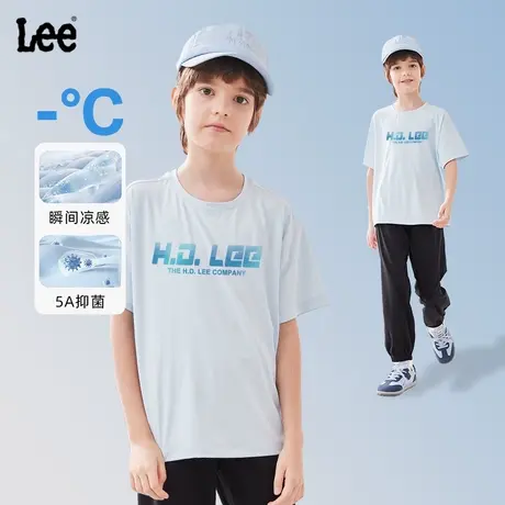 Lee童装男童短袖t恤2025新款青少年夏季速干衣儿童薄款圆领体恤衫商品大图