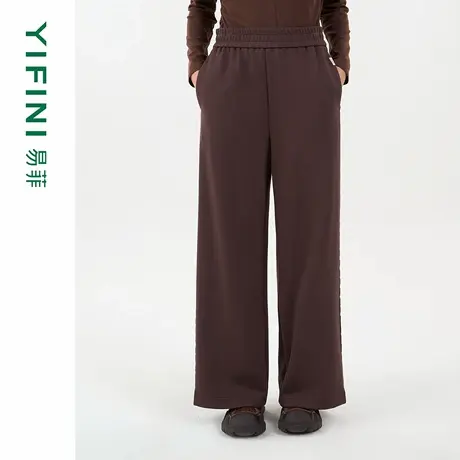 [专柜同款]Yifini/易菲美拉德空气层松紧腰休闲裤阔腿裤2025秋新图片