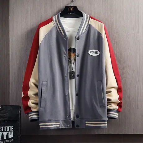 男士2023年秋季新款夹克潮流棒球服青少年潮牌宽松休闲春秋装外套商品大图