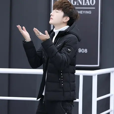 男士冬季外套韩版修身羽绒棉服加厚冬装潮流短款棉袄高中学生棉衣商品大图