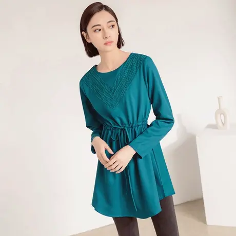 桔熊春秋季复古修身蕾丝拼接收腰衬衫上衣女装胖妹妹大码AB16535图片