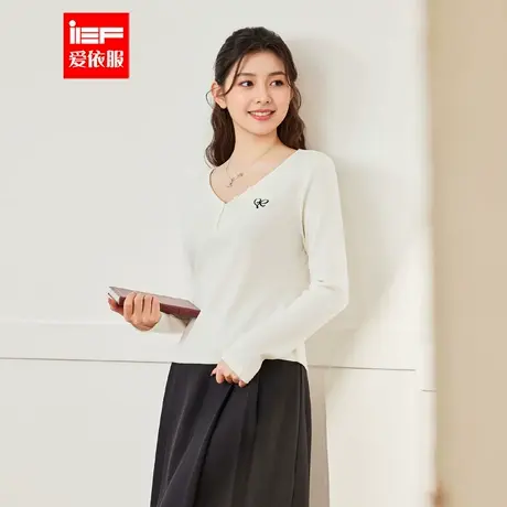 IEF/爱依服【微胖】大码女装2025秋季新款韩版简约休闲百搭上衣图片