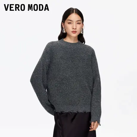 【来了就好】 Vero Moda毛衣女2025秋冬新款落肩袖圆领宽松上衣商品大图