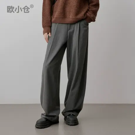 欧小仓秋冬通勤西装裤 ins博主香蕉裤 显高超模裤 梨型友好阔腿裤商品大图