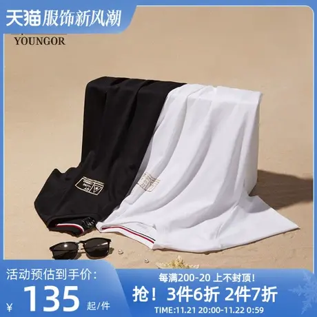 雅戈尔春夏新款男士短袖T恤商务休闲帅气圆领百搭新疆棉上衣3819商品大图